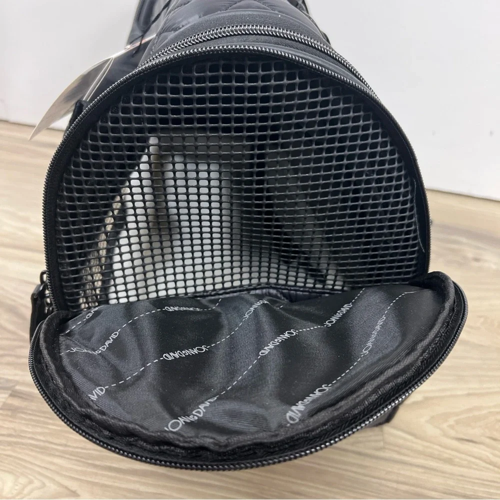 Joan & David 20” Diamond Quilted Travel Pet Carrier Backpack Black JDB2358 $290